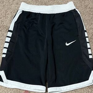 Boys Nike Elite Black Shorts with White Accents
